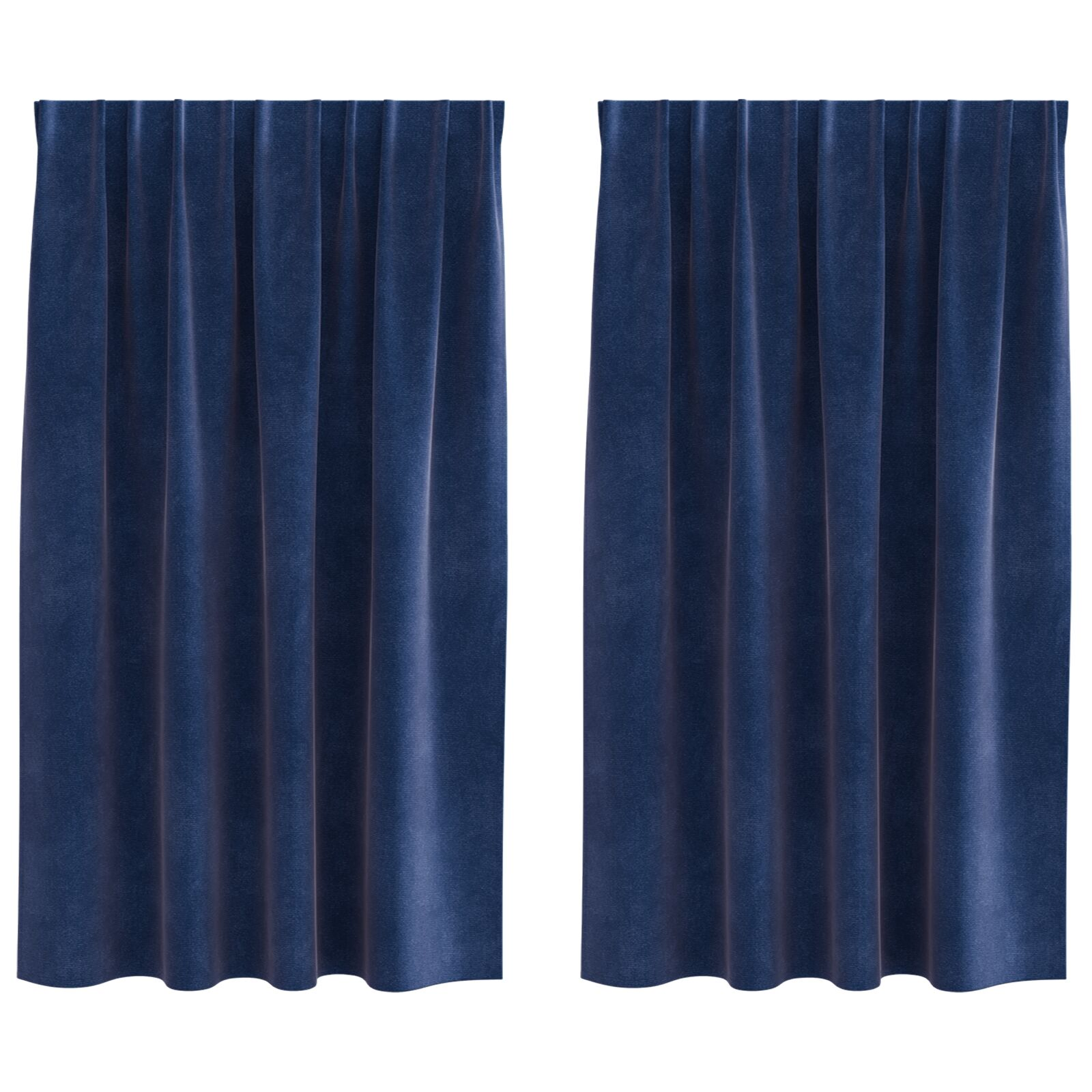vidaXL Blackout Curtains 2 pcs Dark Blue 55.12 x 68.90 in Velvet