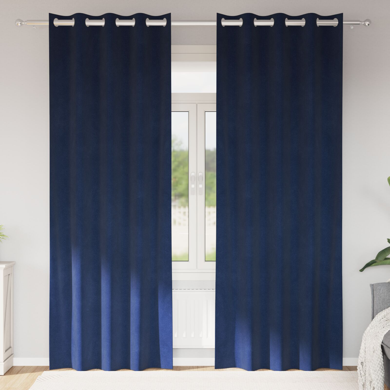 vidaXL Blackout Curtains 2 pcs Dark Blue 55.12 x 102.36 in Velvet