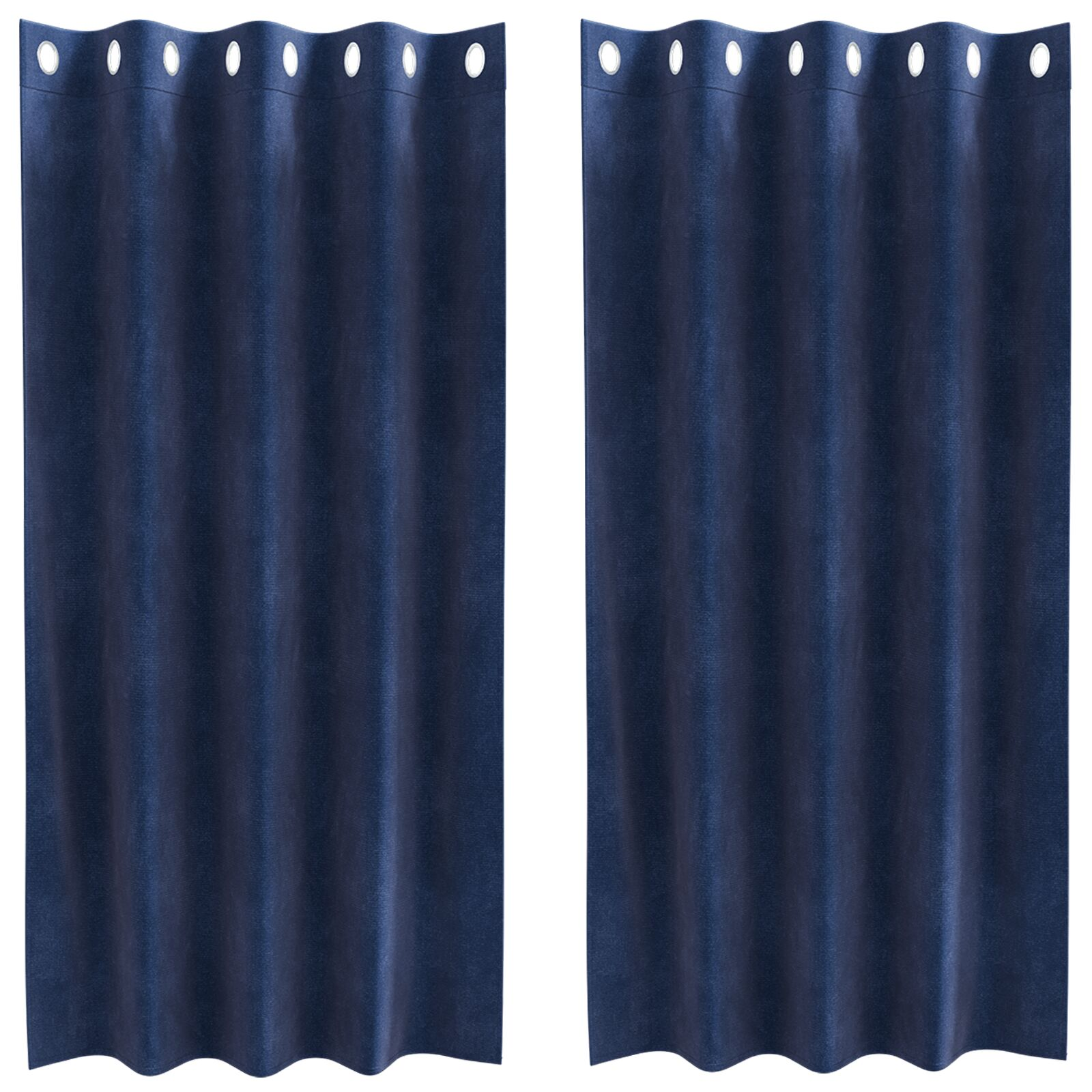 vidaXL Blackout Curtains 2 pcs Dark Blue 55.12 x 68.90 in Velvet