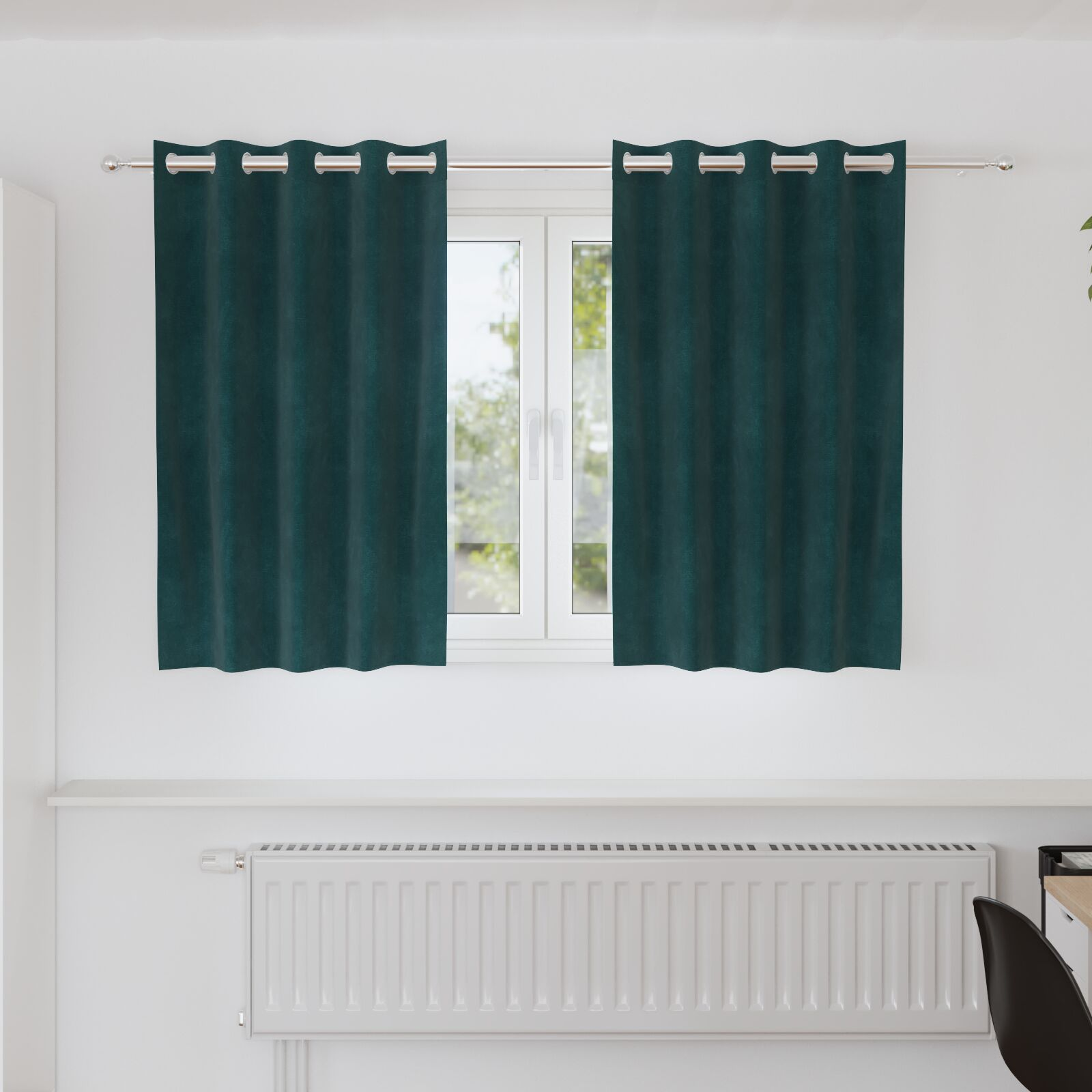 vidaXL Blackout Curtains 2 pcs Dark Green 55.12 x 55.12 in Velvet