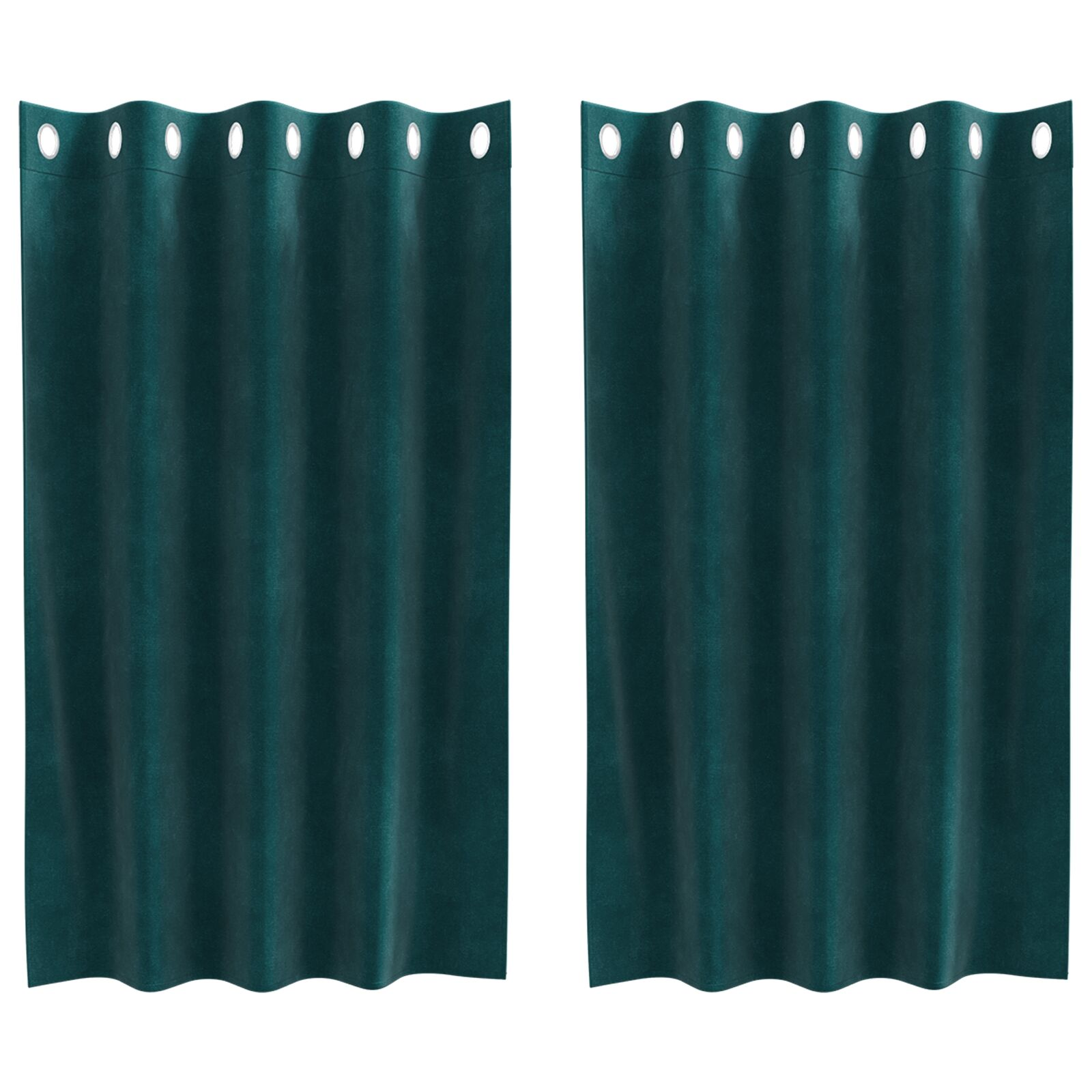 vidaXL Blackout Curtains 2 pcs Dark Green 55.12 x 55.12 in Velvet