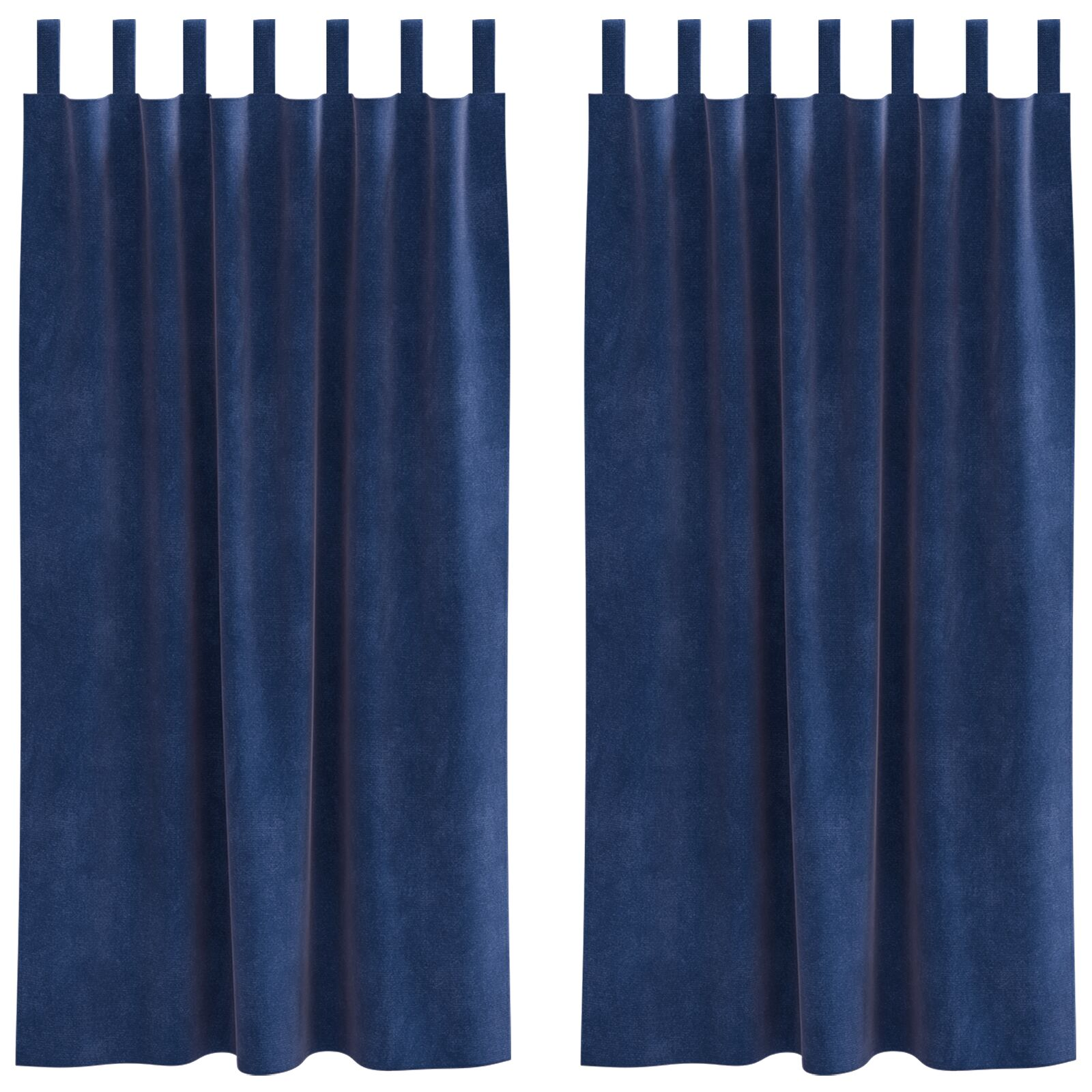 vidaXL Blackout Curtains 2 pcs Dark Blue 55.12 x 68.90 in Velvet