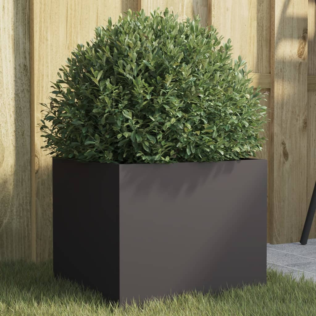 vidaXL Planter Black Cold-rolled steel Small Decorative Inlays Planter