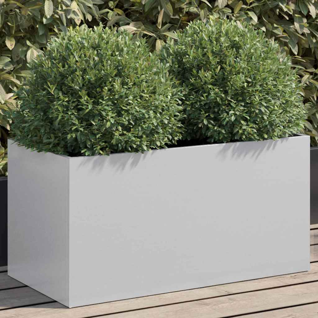 vidaXL Planter Silver Galvanized Steel Medium Durable Planter