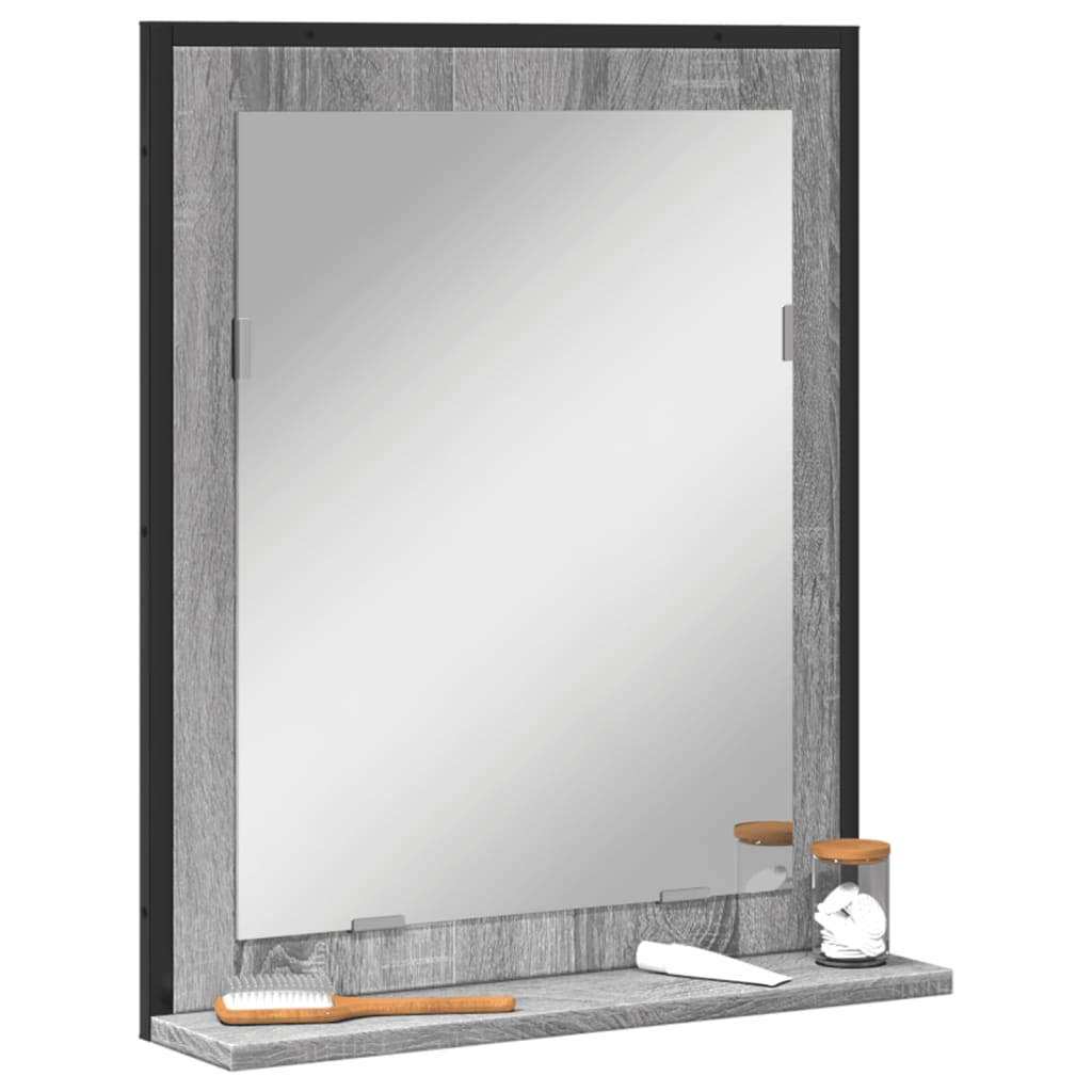 vidaXL Bathroom Mirror Grey sonoma