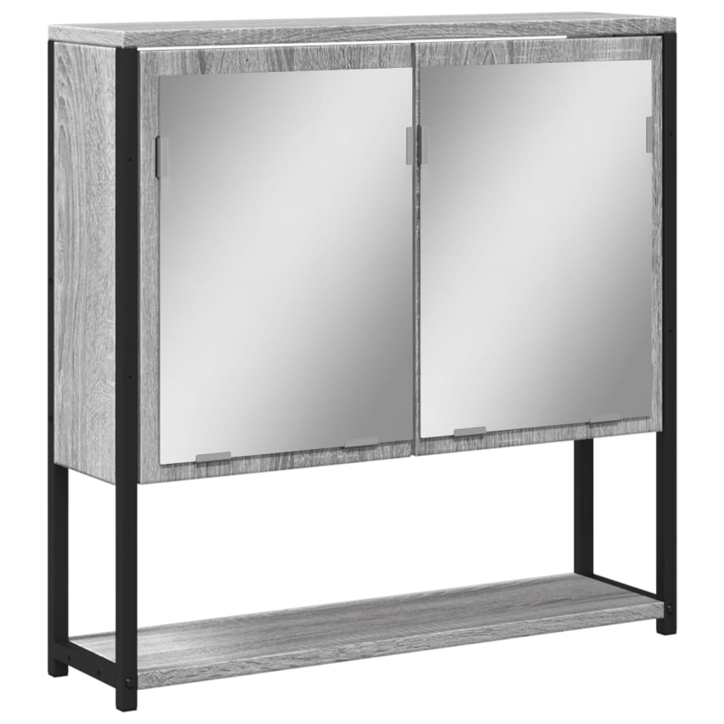 vidaXL Bathroom Mirror Cabinet Gray Sonoma