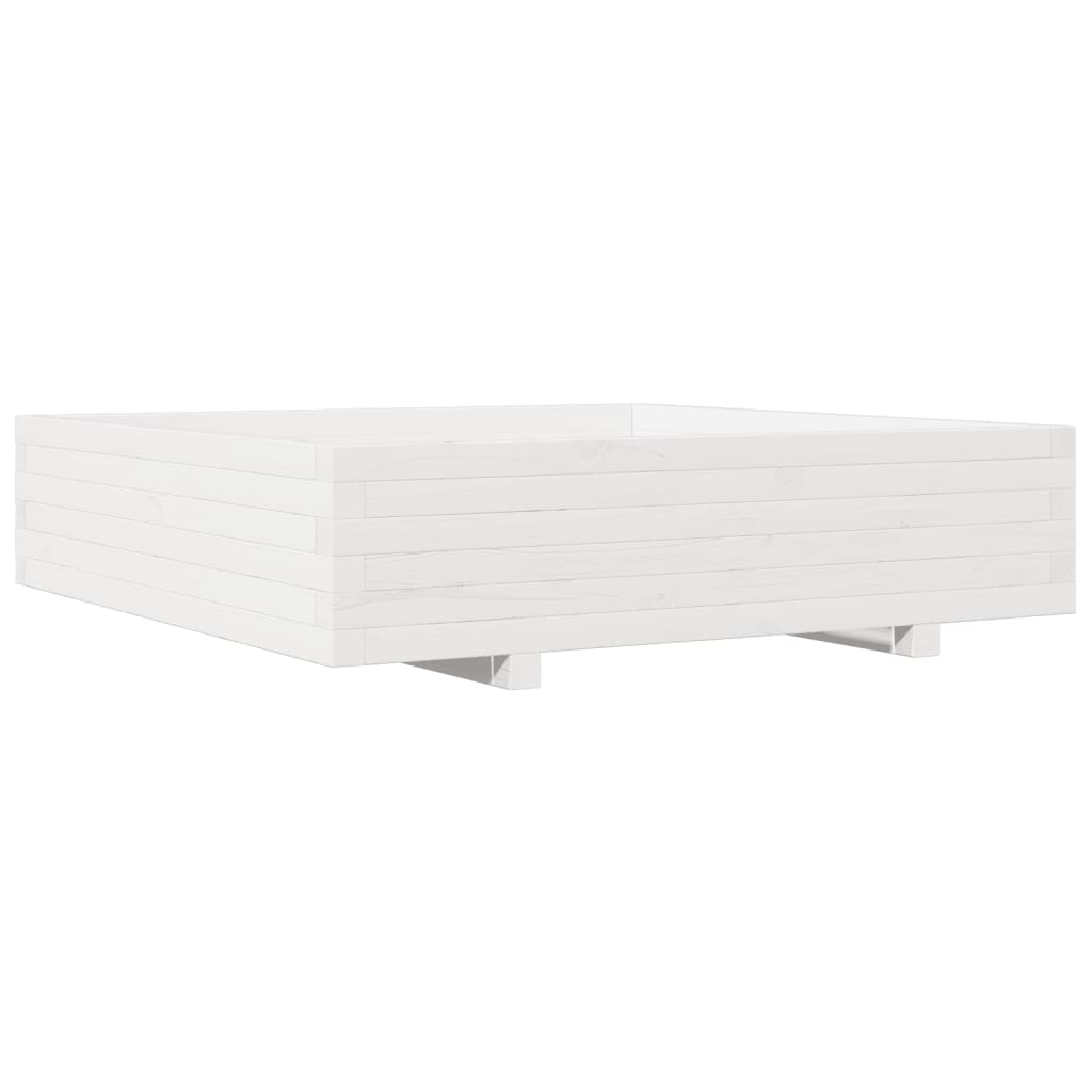 vidaXL Garden Planter White Solid pinewood Large Sturdy Garden Planter