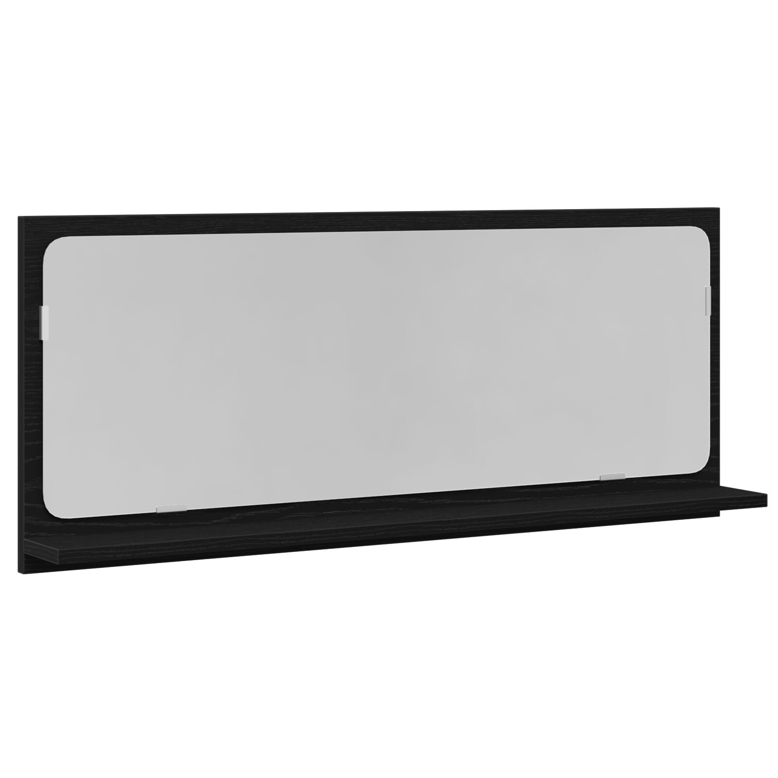 vidaXL Mirror Shelf Black Oak 35.43 x 4.13 x 14.57 in Engineered Wood