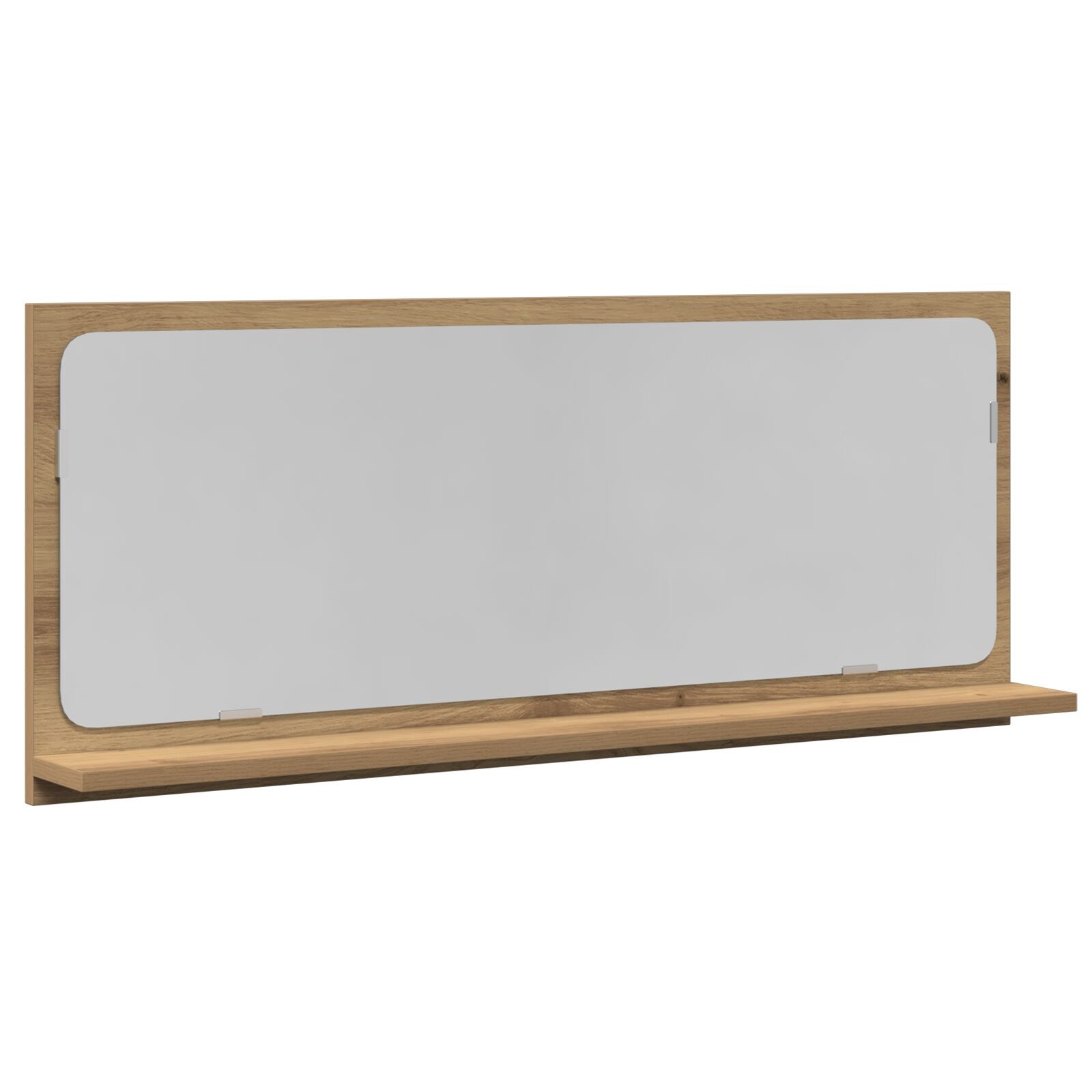 vidaXL Mirror Shelf with Shelf Artisan oak 35.43 x 4.13 x 14.57 in