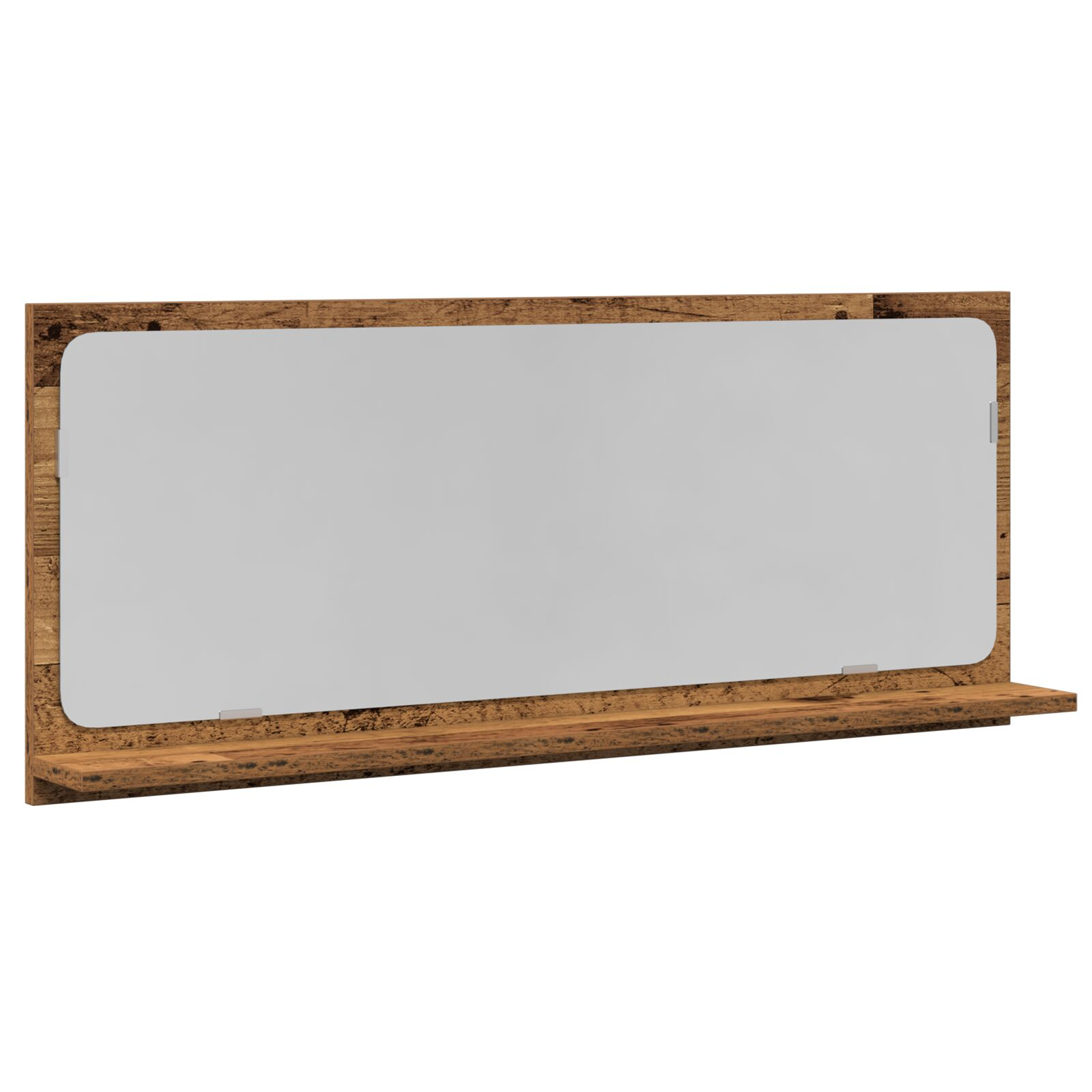 vidaXL Mirror Shelf Old wood 35.43 x 4.13 x 14.57 in Engineered Wood