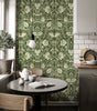 Green Boho Floral Peel And Stick Wallpaper Waterproof Symmetrical Flower Self Adhesive Wall Decor Removable PVC Cabinet Sticker