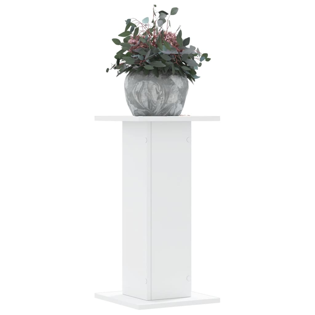 vidaXL Plant Stand White Engineered wood 2 pieces, 11.8x11.8x23.6 in
