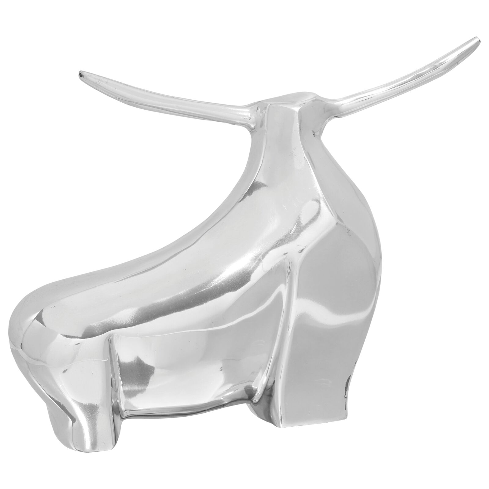 vidaXL Bull Sculpture Silver 37 x 44 x 17 cm Aluminium