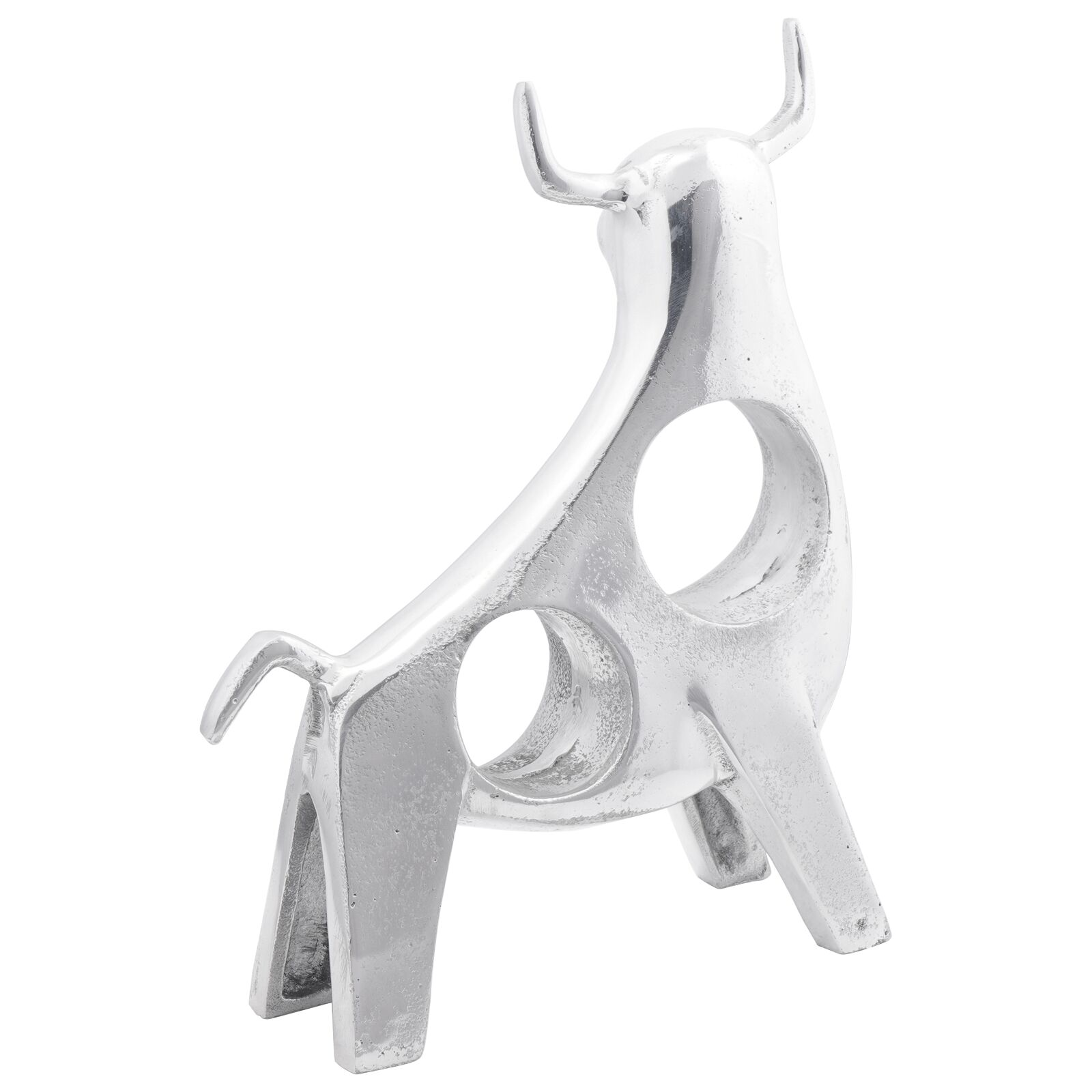 vidaXL Bull Sculpture Silver 22 x 9.5 x 34 cm Aluminium