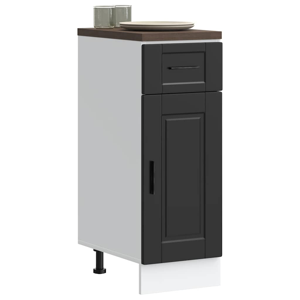 vidaXL Kitchen Base Cabinet Black Engineered Wood Standard