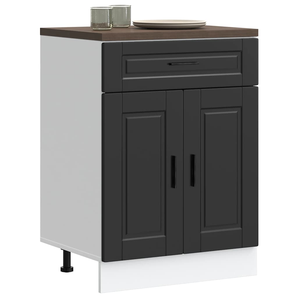 vidaXL Kitchen Base Cabinet Black Engineered wood Boosts kitchen storage