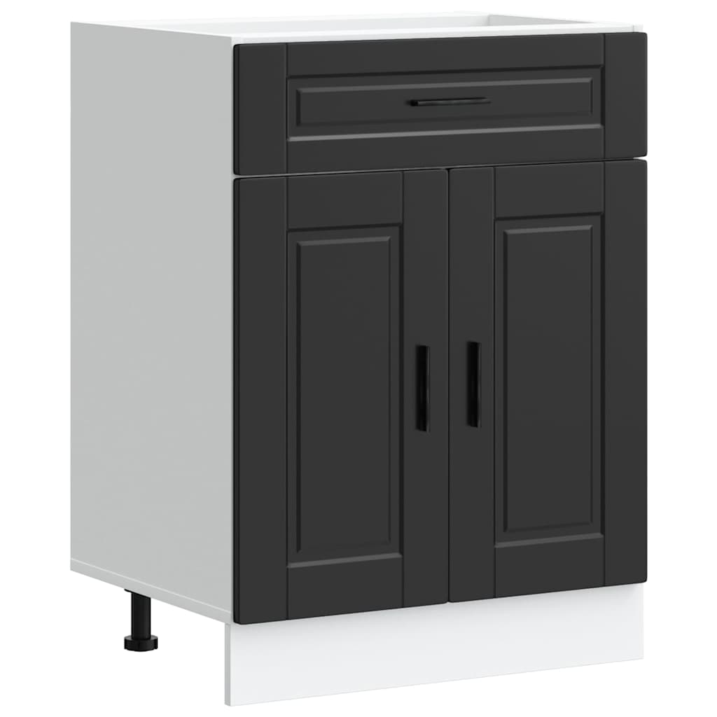 vidaXL Kitchen Base Cabinet Black Engineered wood Boosts kitchen storage