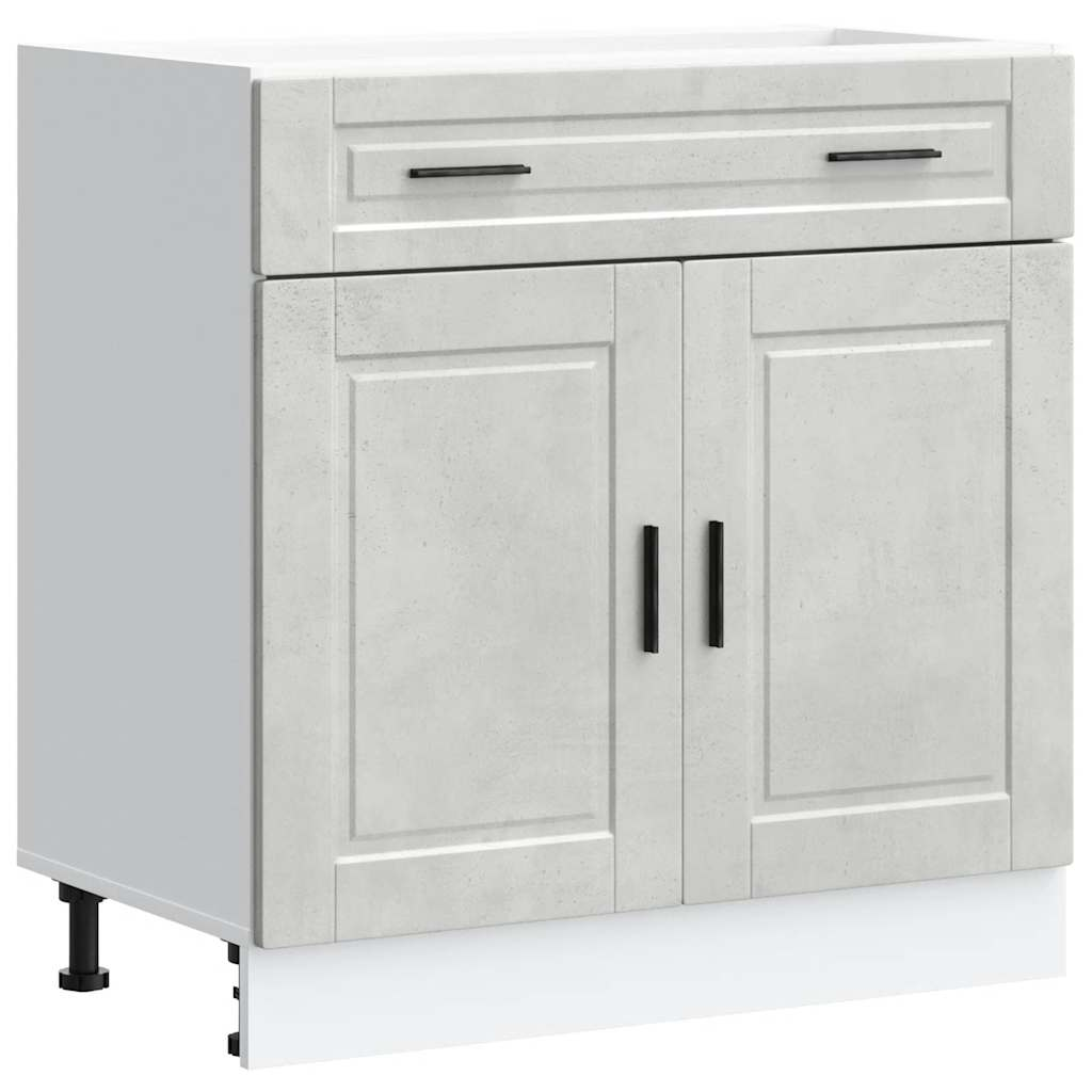 vidaXL Kitchen Base Cabinet Concrete Gray Engineered Wood