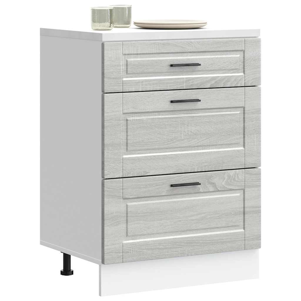 vidaXL Kitchen Base Cabinet Grey Sonoma Engineered Wood