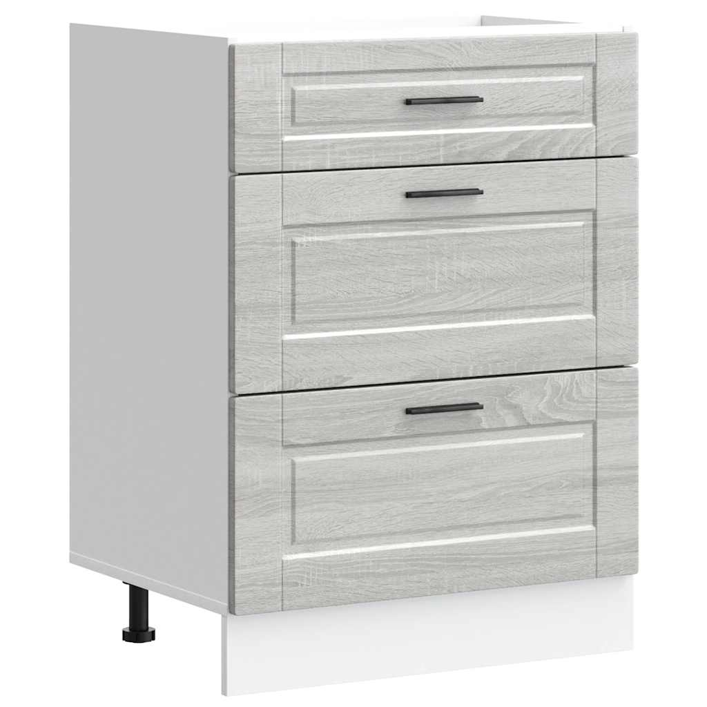 vidaXL Kitchen Base Cabinet Grey Sonoma Engineered Wood