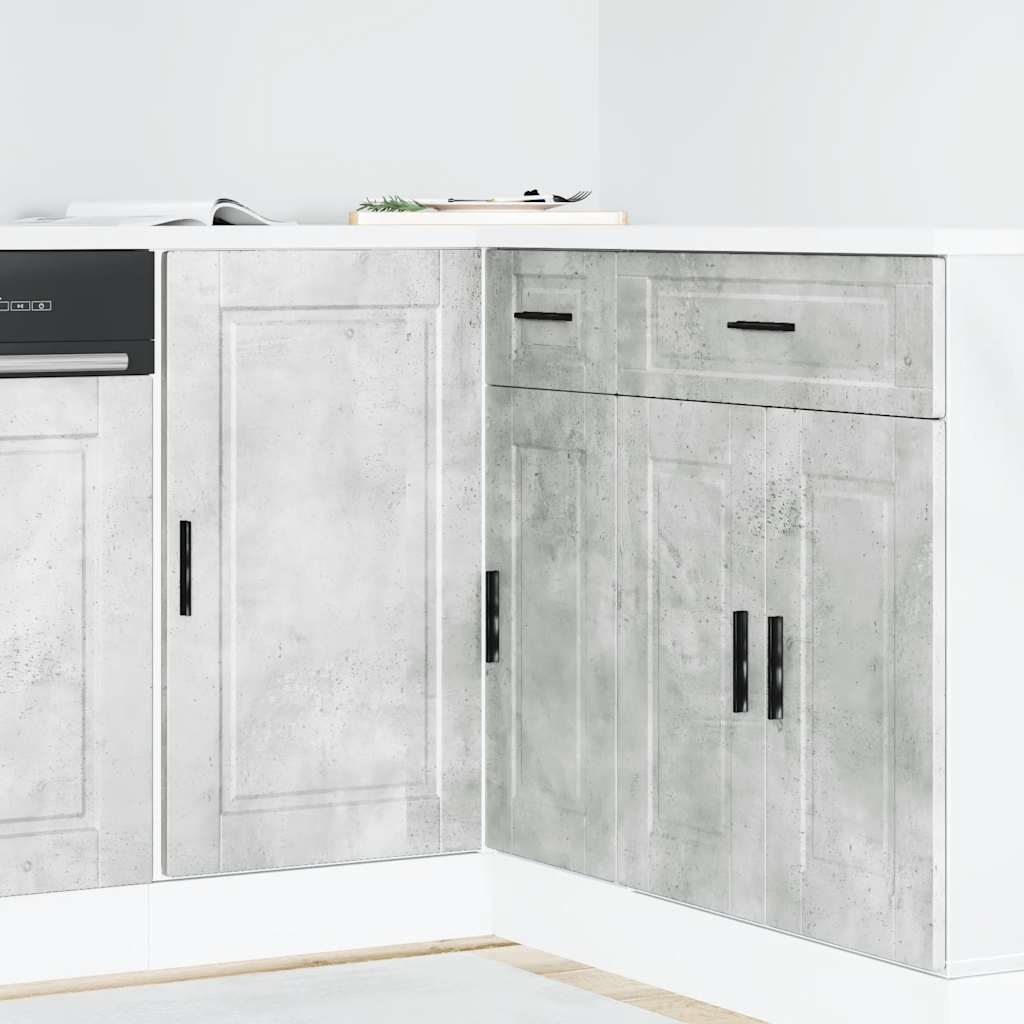vidaXL Kitchen Base Cabinet Concrete Grey Engineered Wood Medium