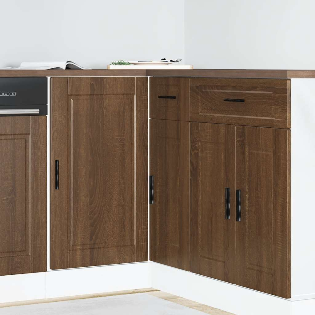 vidaXL Kitchen Base Cabinet Brown Oak Engineered Wood Standard