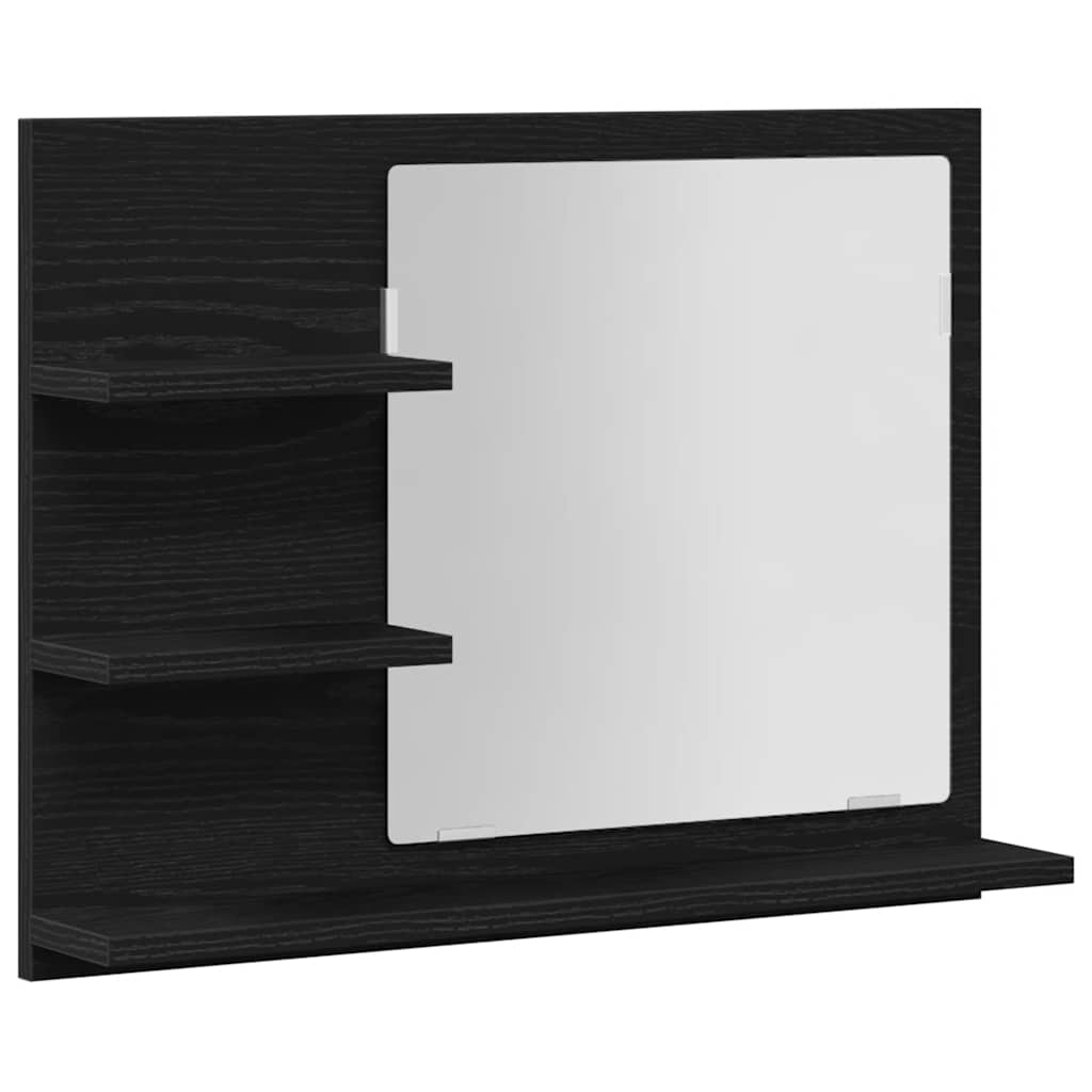 vidaXL Bathroom Mirror Black Oak Engineered Wood, Mirror Medium