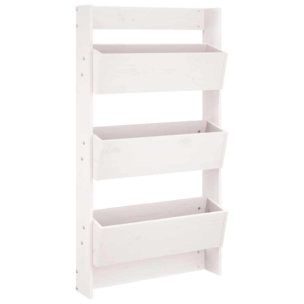vidaXL Wall Planter White Solid pine wood Wall mounting Wall Planter