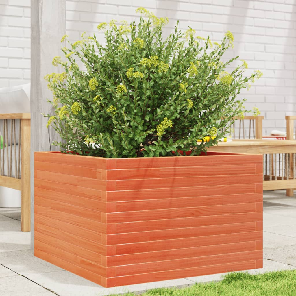 vidaXL Garden Planter Wax Brown Solid Pinewood Medium Garden Planter
