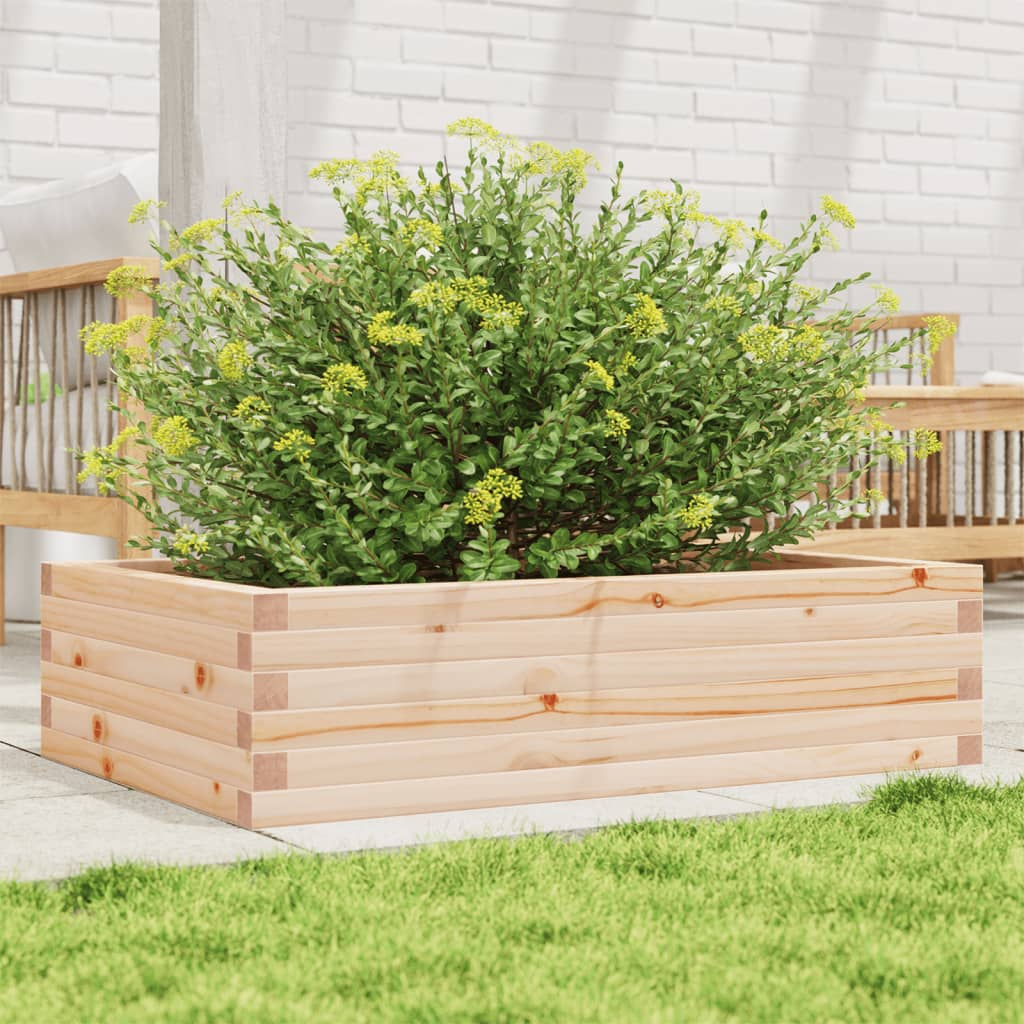 vidaXL Garden Planter Natural Wood Solid Pine Wood Medium Garden Planter