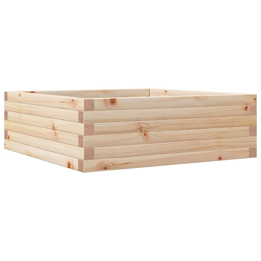 vidaXL Garden Planter Natural Wood Solid Pine Wood Medium Garden Planter