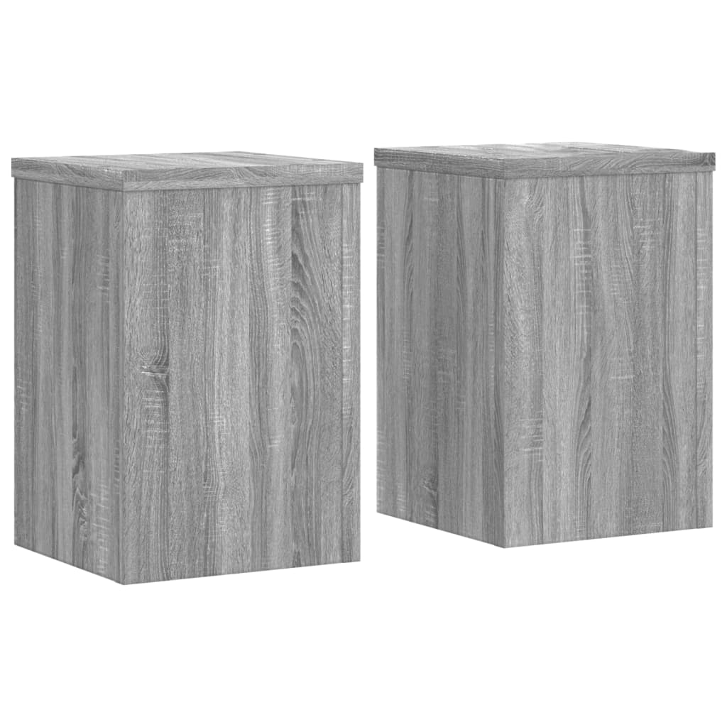 vidaXL Plant Stand Set of 2 Grey Sonoma Engineered Wood 7.9x7.9x11.8 in