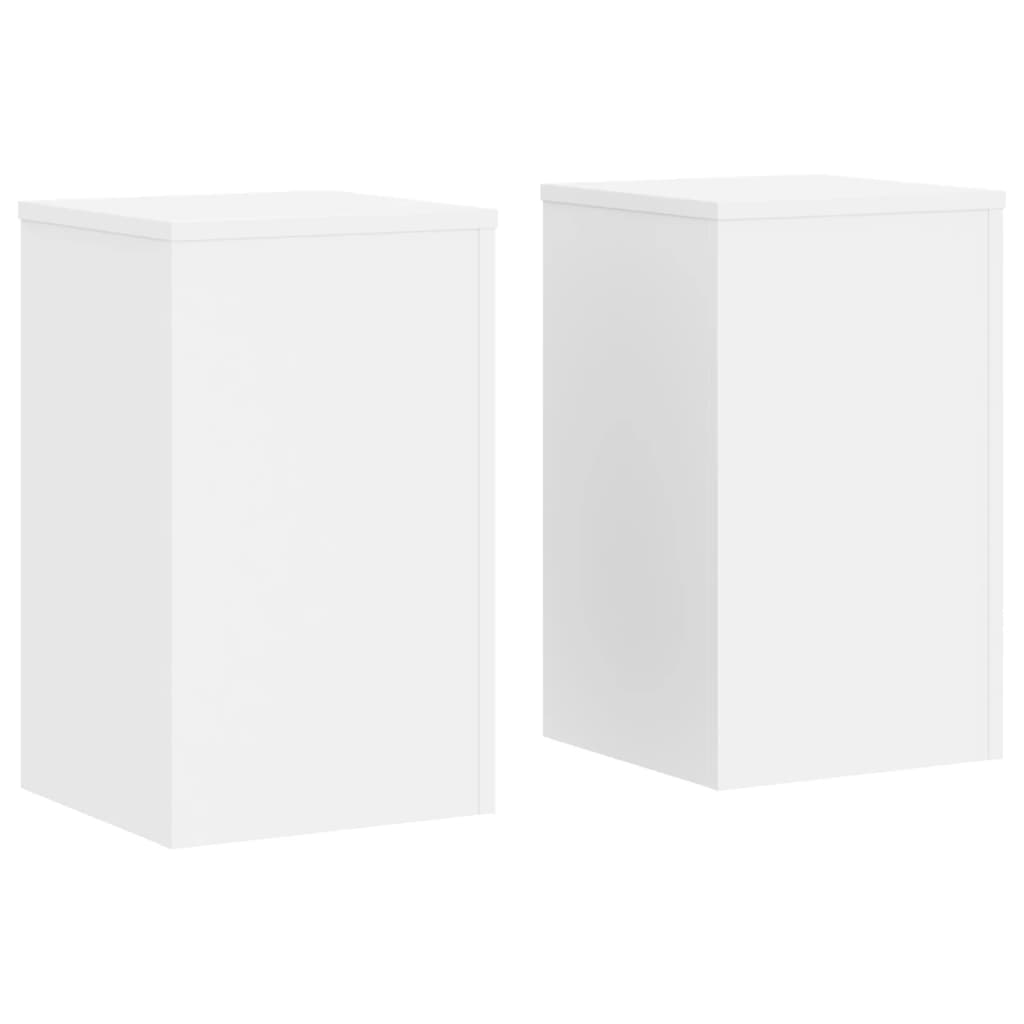 vidaXL Plant Stand Set of 2 White Engineered wood Decorative Inlays