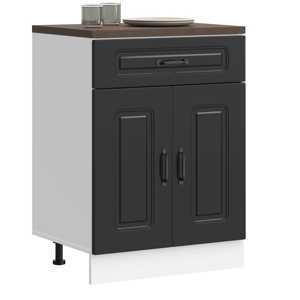 vidaXL Kitchen Base Cabinet Black Engineered wood Standard