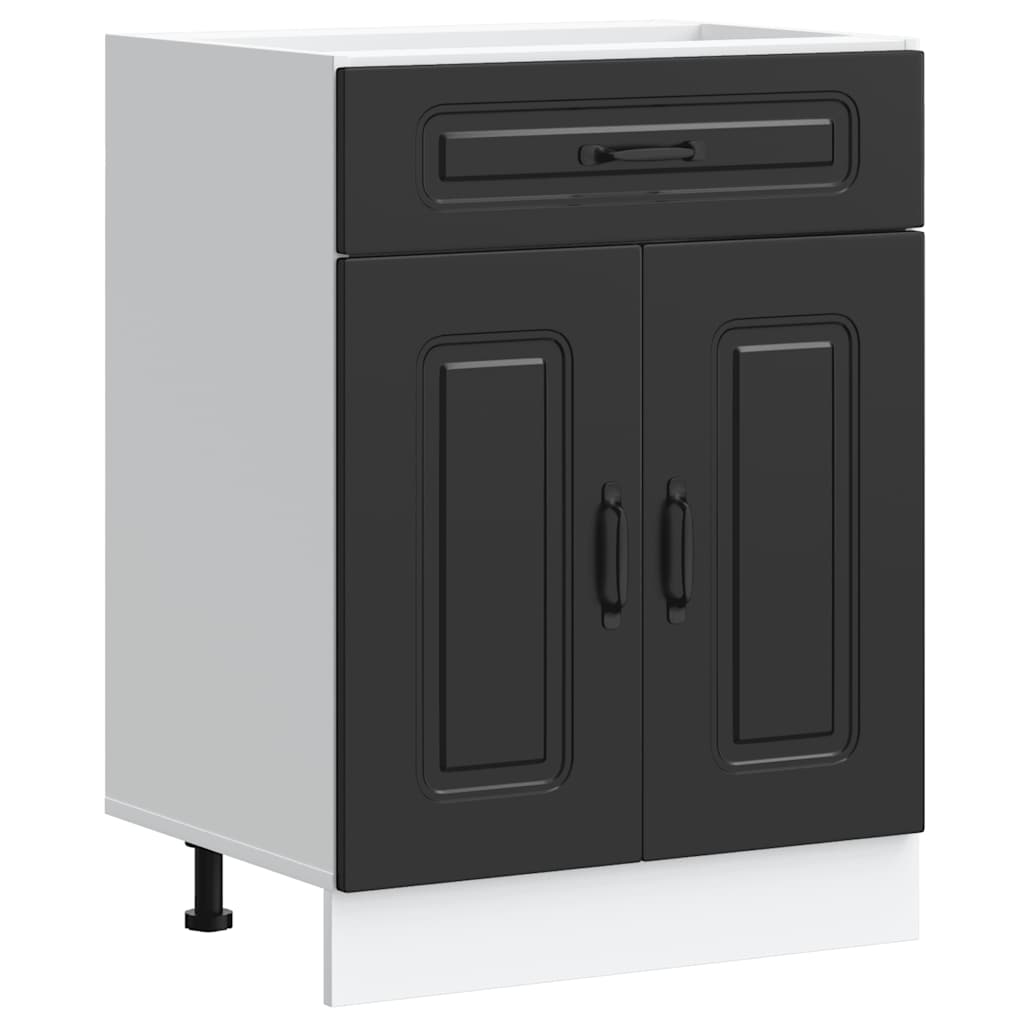 vidaXL Kitchen Base Cabinet Black Engineered wood Standard