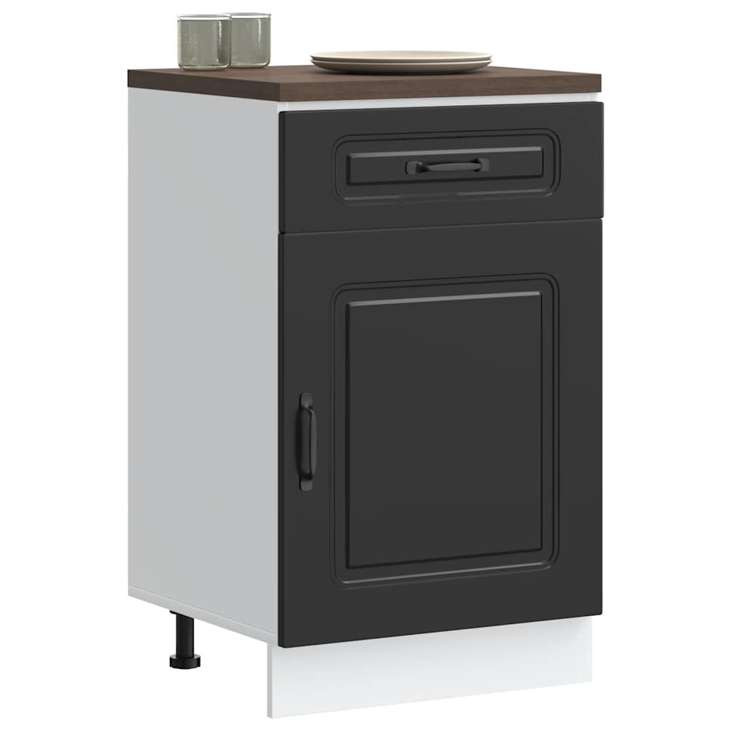 vidaXL Kitchen Base Cabinet Black Engineered Wood Standard
