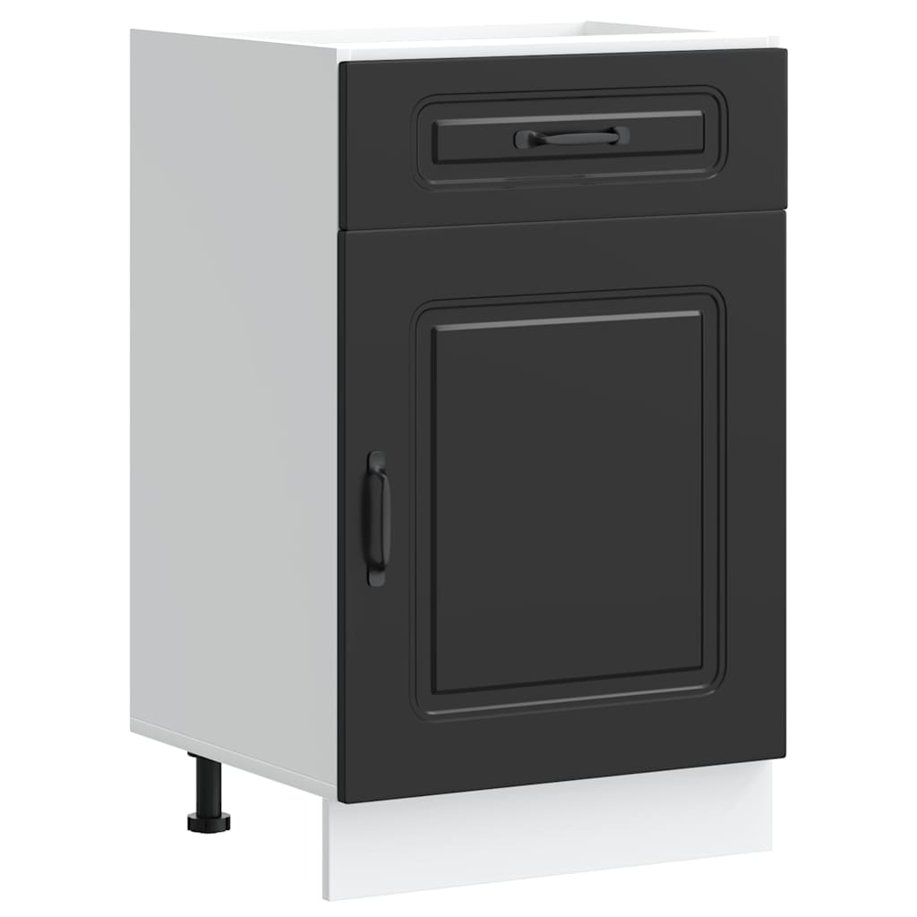 vidaXL Kitchen Base Cabinet Black Engineered Wood Standard