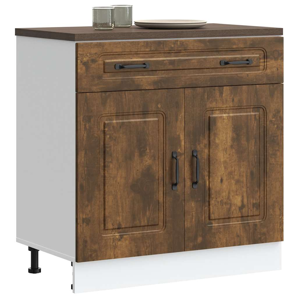vidaXL Kitchen Base Cabinet Smoked oak Engineered wood Medium