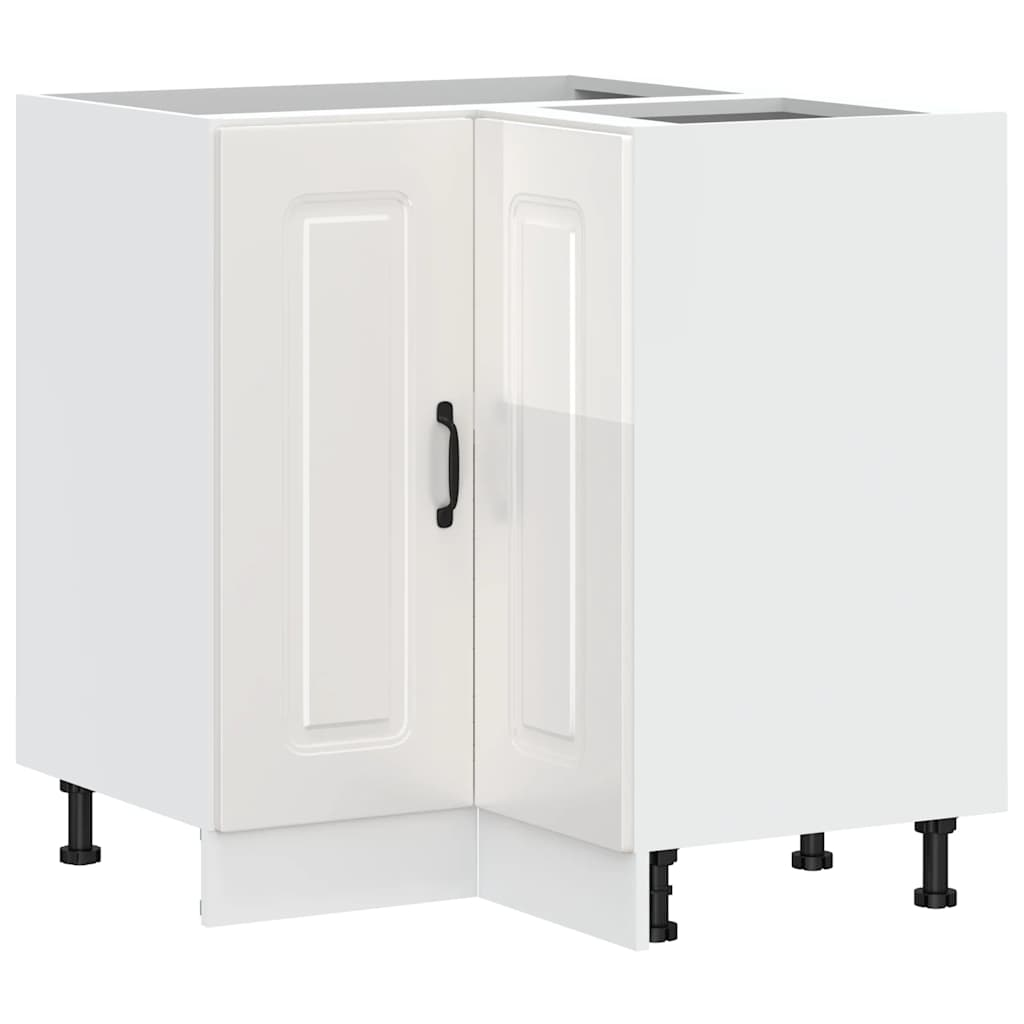 vidaXL Kitchen Corner Base Cabinet High gloss white Engineered wood
