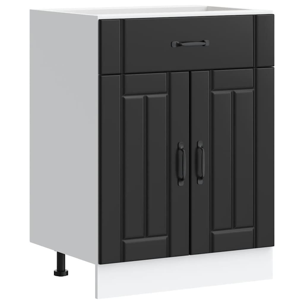 vidaXL Kitchen Base Cabinet Black Engineered wood Standard