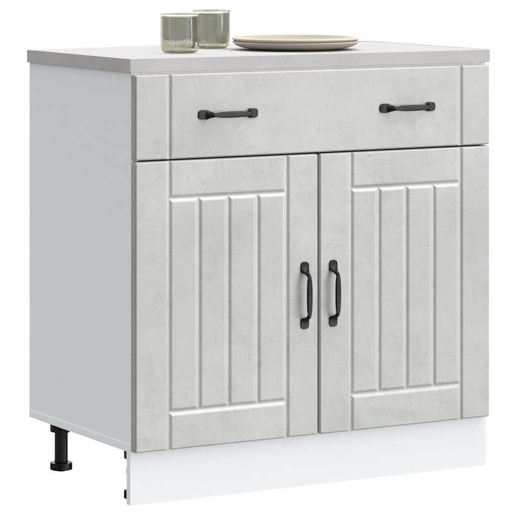vidaXL Kitchen Base Cabinet Concrete gray Engineered wood