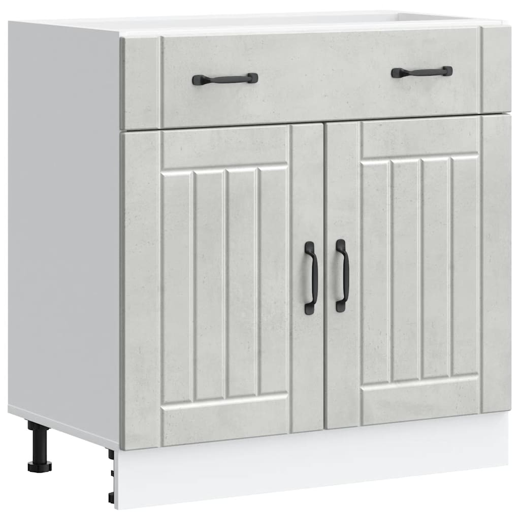 vidaXL Kitchen Base Cabinet Concrete gray Engineered wood