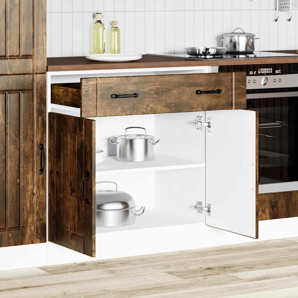 vidaXL Kitchen Base Cabinet Smoked Oak Engineered Wood