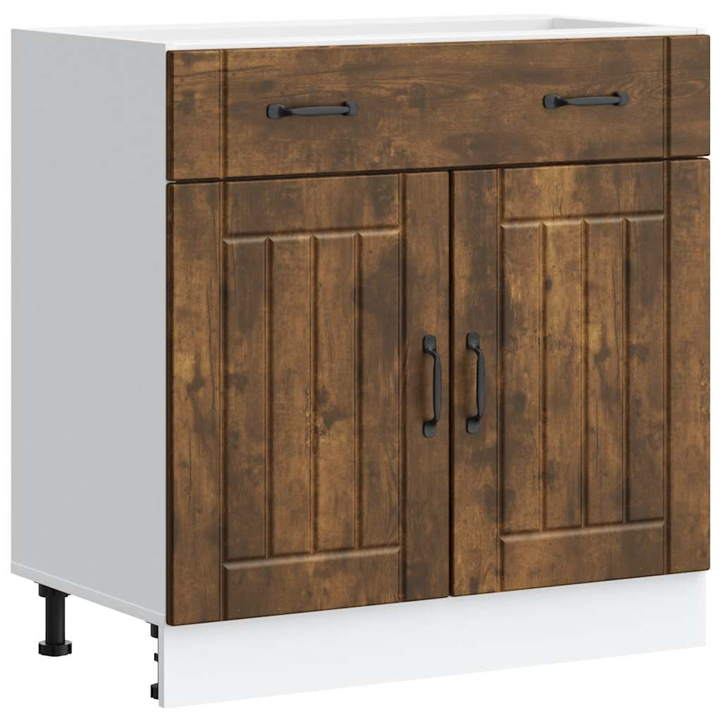 vidaXL Kitchen Base Cabinet Smoked Oak Engineered Wood