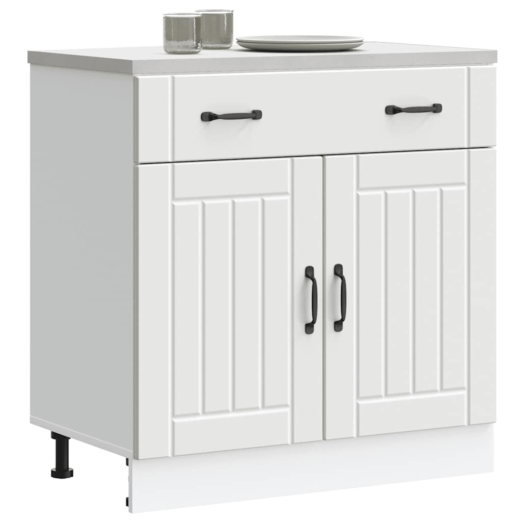 vidaXL Kitchen Base Cabinet White Engineered wood Standard