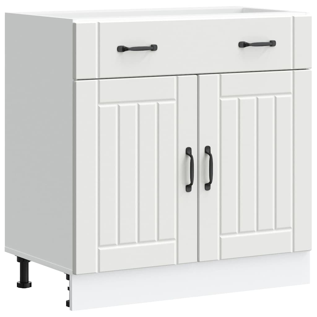 vidaXL Kitchen Base Cabinet White Engineered wood Standard