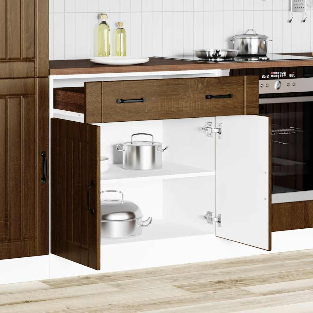 vidaXL Kitchen Base Cabinet Brown Oak Engineered Wood Medium
