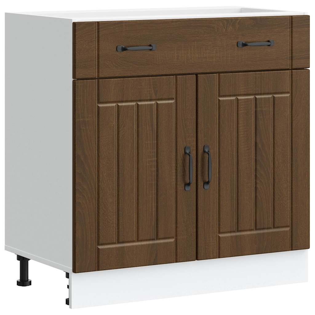 vidaXL Kitchen Base Cabinet Brown Oak Engineered Wood Medium