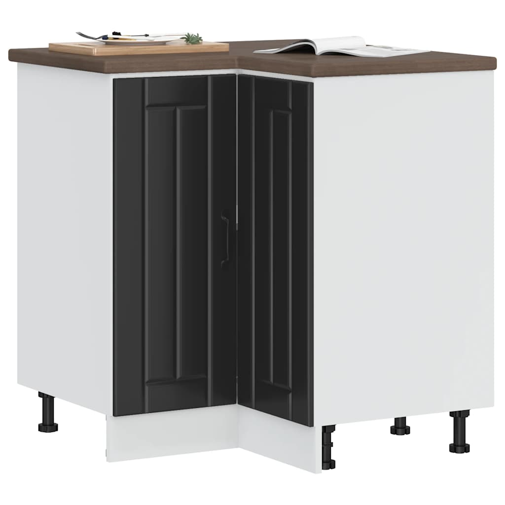vidaXL Kitchen Corner Base Cabinet Black Engineered wood Medium