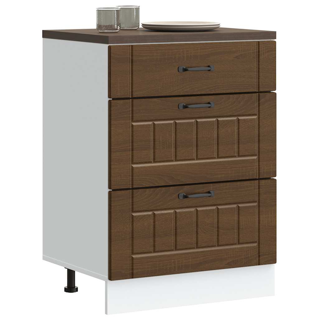 vidaXL Kitchen Base Cabinet Brown Oak Engineered Wood